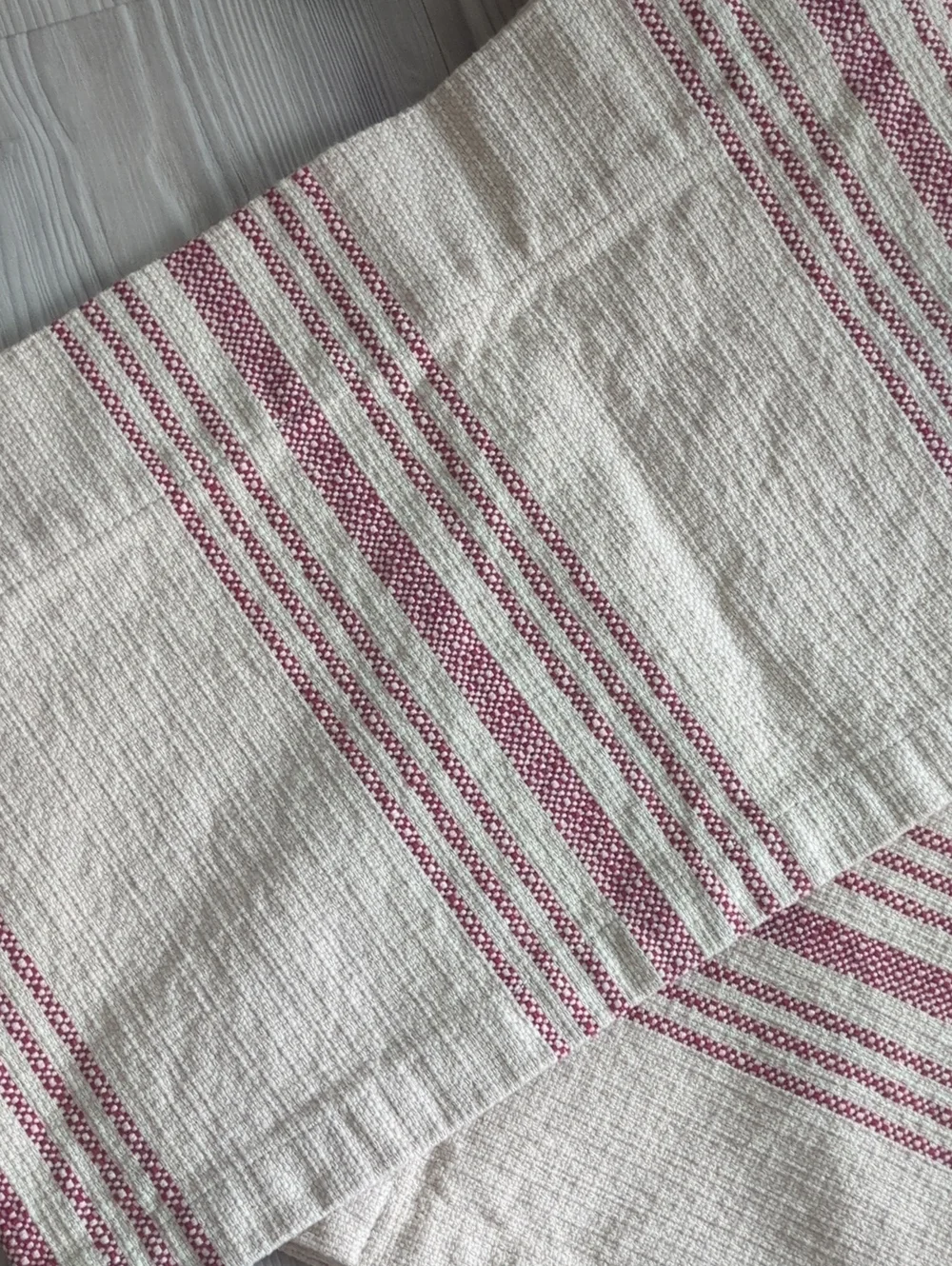 Pottery Barn Red Stripe Cotton Cafe Curtains Valances 50x13 Set of 7 Rustic Farm